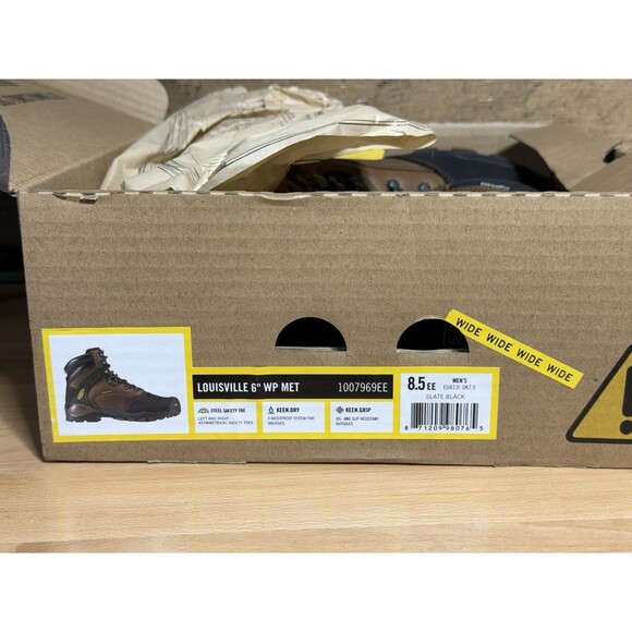 NEW Keen Louisville WP Met Brown Black Waterproof Work Boots Men's Size 8.5 EE - Picture 8 of 10